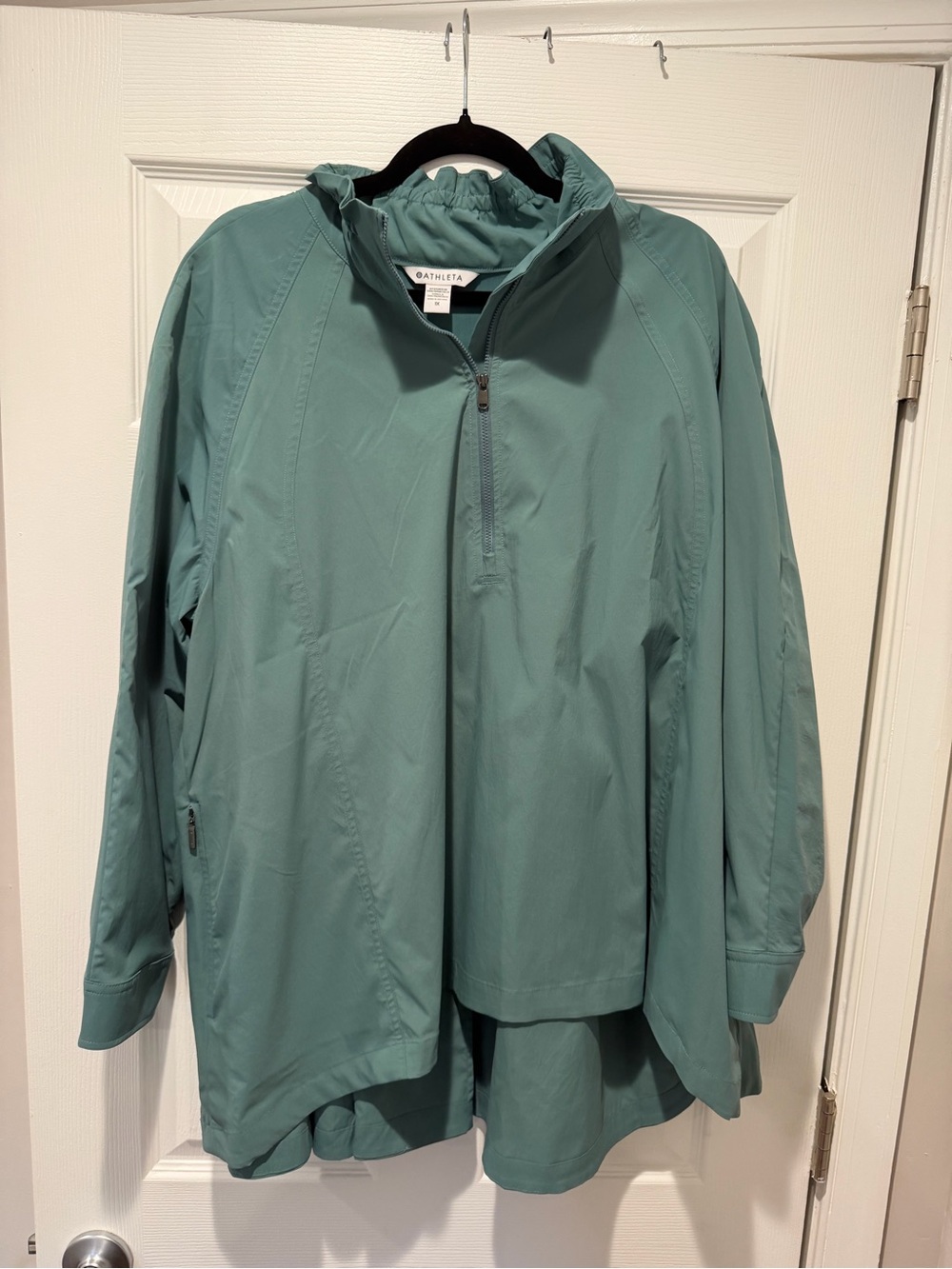 Athleta Blue/Green Lightweight Utility Pullover Quarterzip Windbreaker